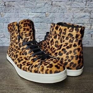 New FREDA SALVADOR Sal High Top Sneaker In Cheetah Haircalf